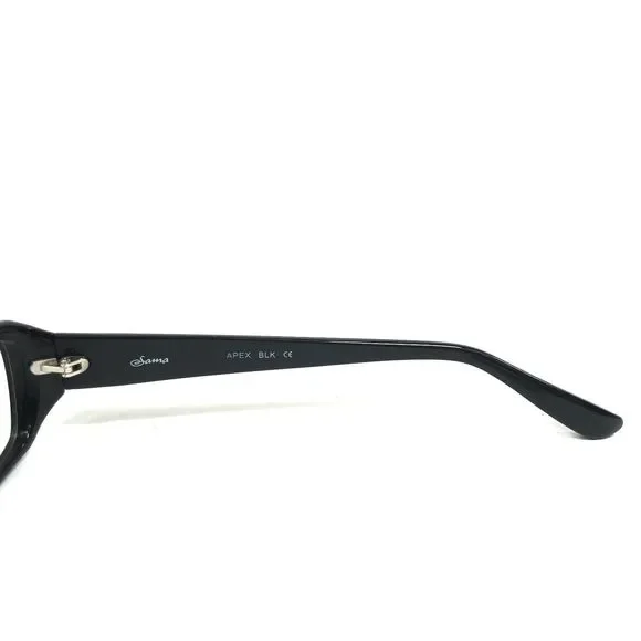 Sama Eyeglasses Frames APEX BLK Polished Black Rectangular Full Rim 53-18-138 - Picture 6 of 11
